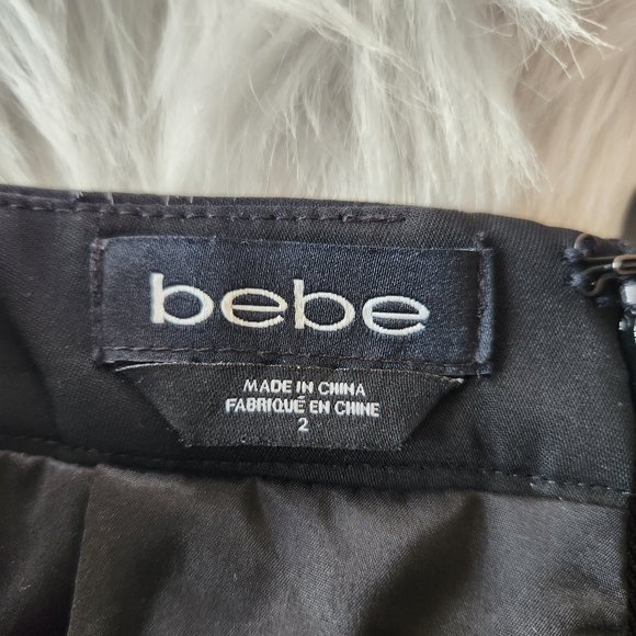 Bebe Asymmetric Front Zipper Skirt Size 2 - Picture 5 of 6